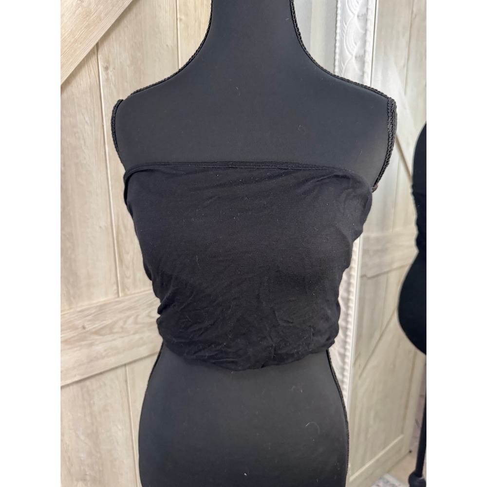 Popular 21 Womens Black Strapless Tube Top Cropped Stretch Jersey Size Large